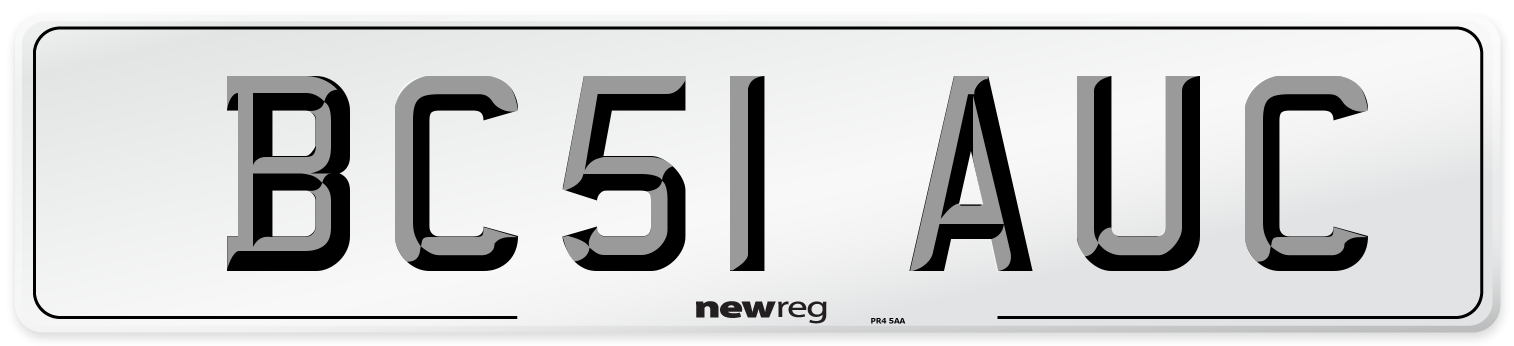 BC51 AUC Number Plate from New Reg